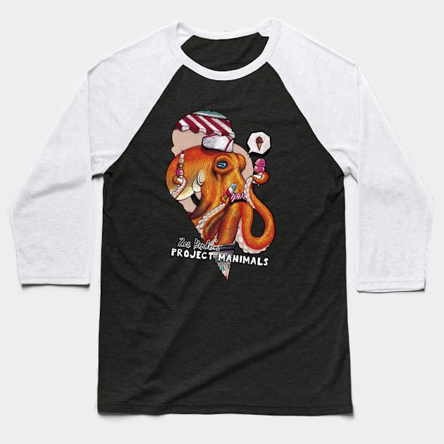 Manny Tentacles - Ice cream man...err octopus Baseball T-Shirt by zacbender